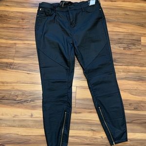 River Island Plus Amelie Coated Biker Skinny Jeans